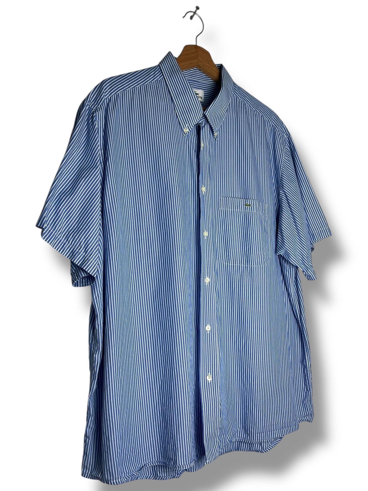 Lacoste Short Sleeve Vintage Shirt – Blue & White Stripes