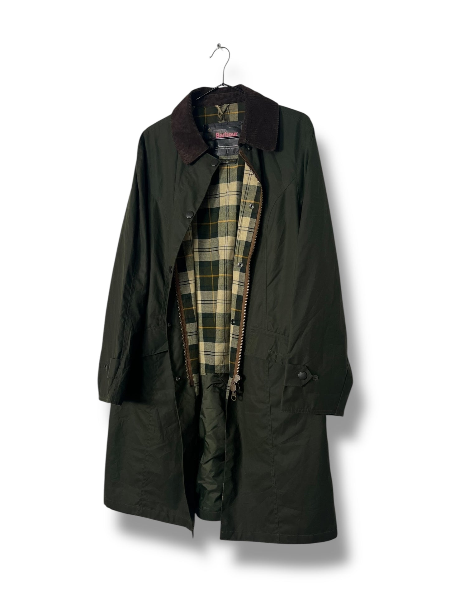 Barbour Newbury Sage Waxed Cotton Coat – UK 12