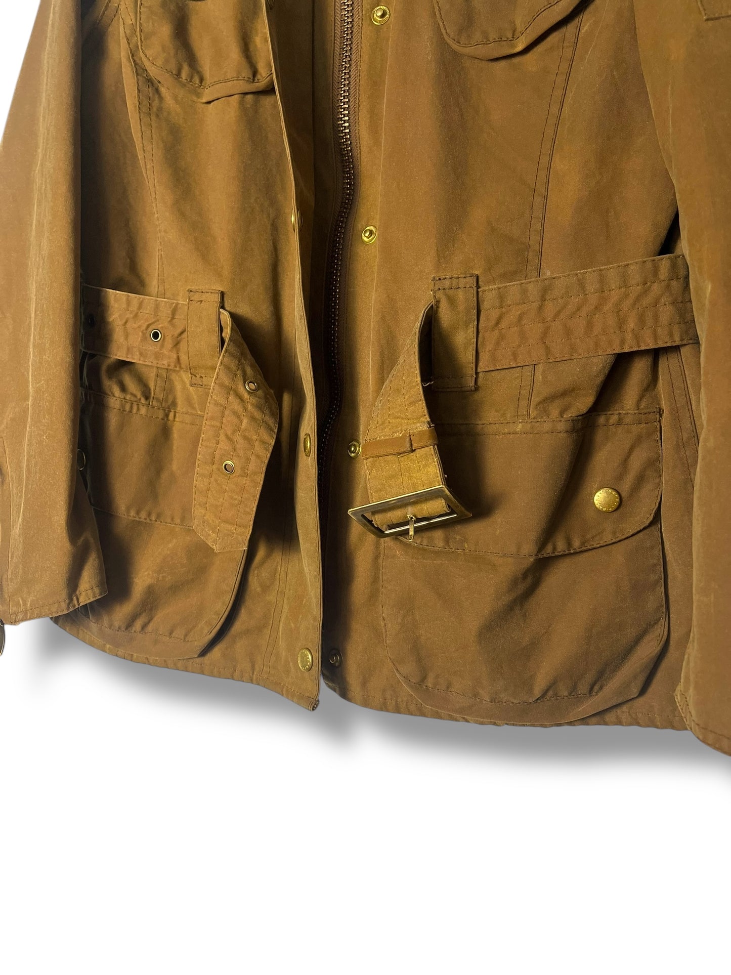 Barbour International Suit Ladies Wax Jacket – UK 12 / Sandstone