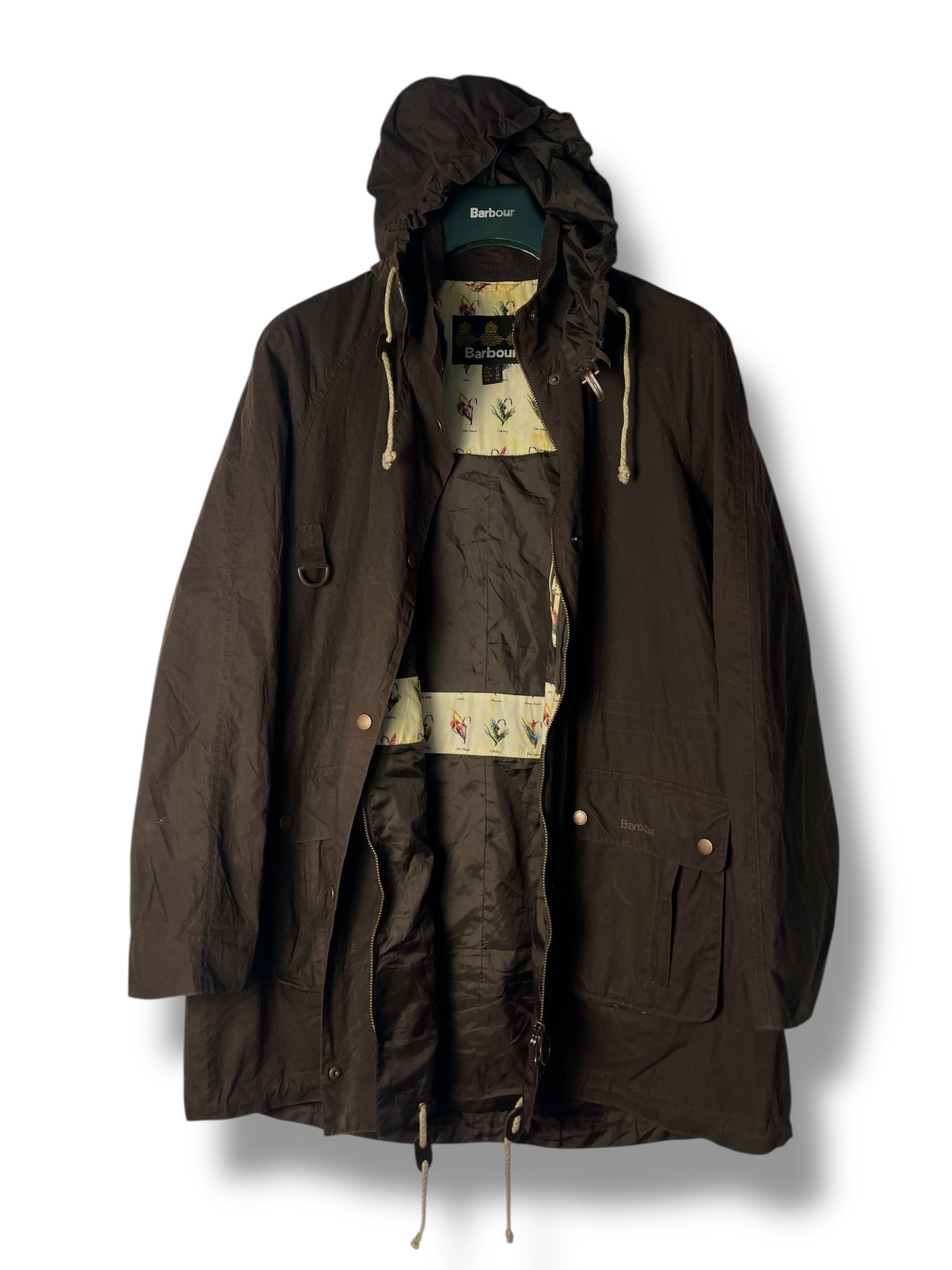 Barbour Nidd Wax Jacket – Brown – Size UK 16