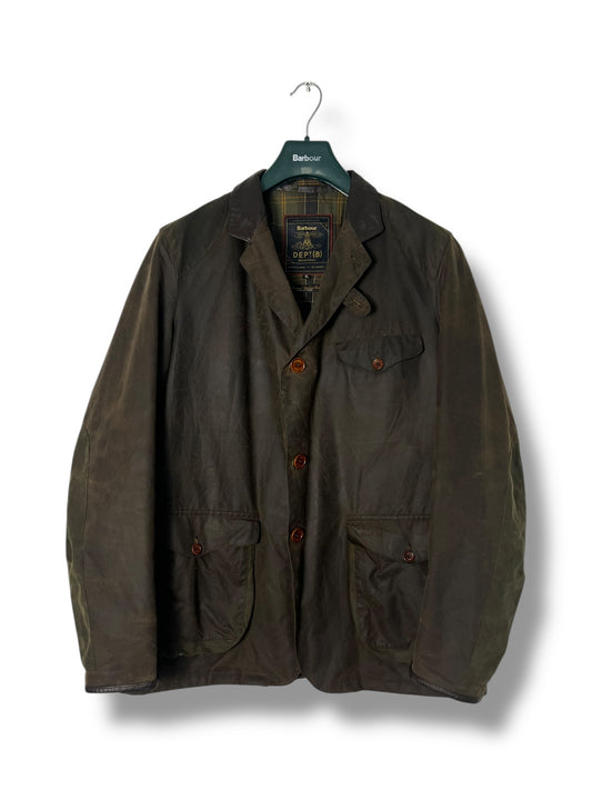 Barbour Commander Dept. (B) – Waxed Cotton Blazer – XL – Dark Olive