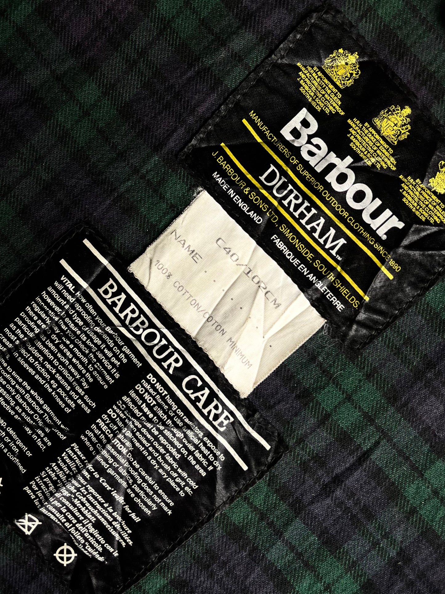 Barbour Durham Jacket 1991 – C40 – Blue Navy – Vintage Original