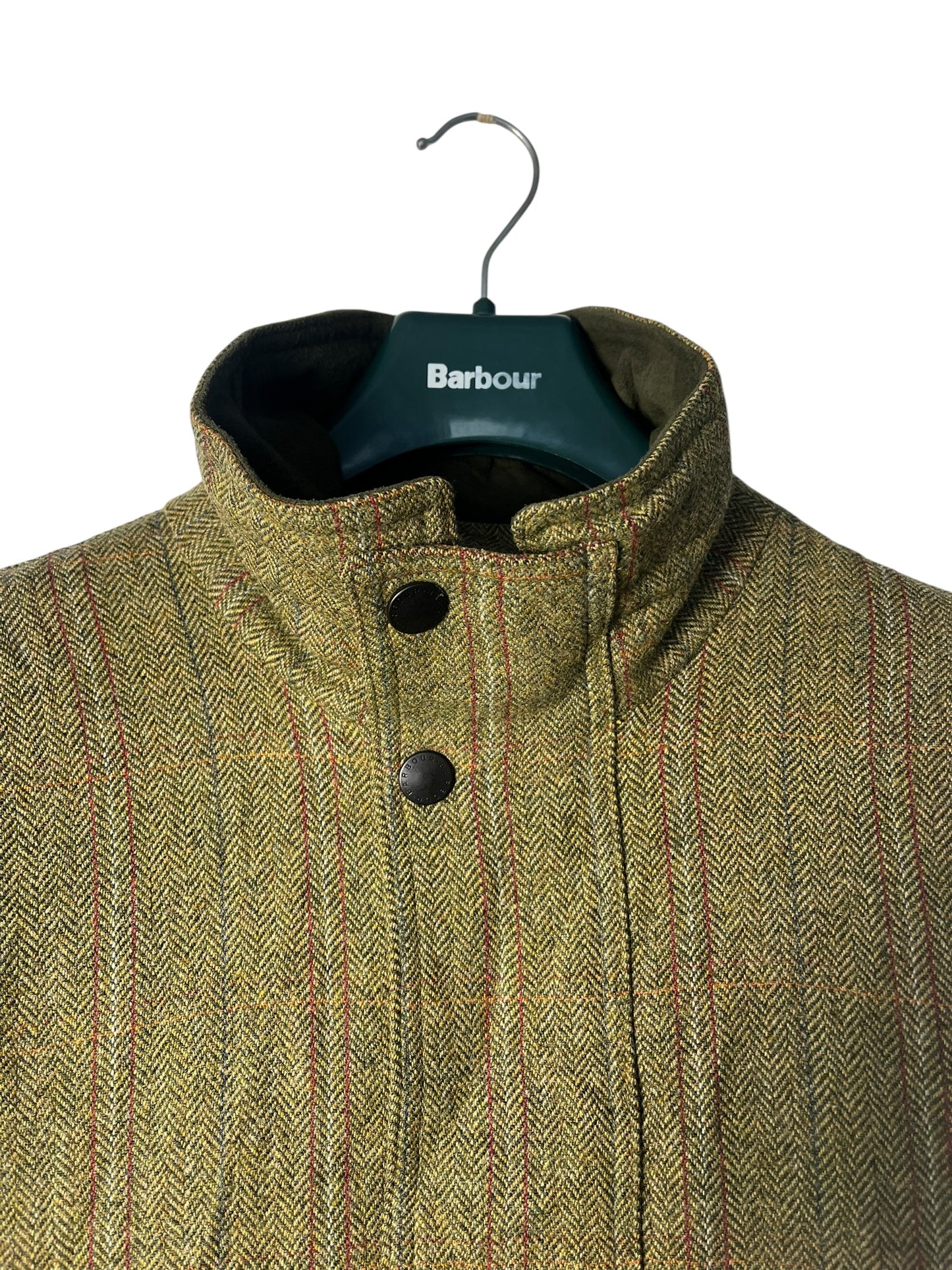Barbour Tweed Hunting Jacket Green Wool XL Vintage Field Jacket