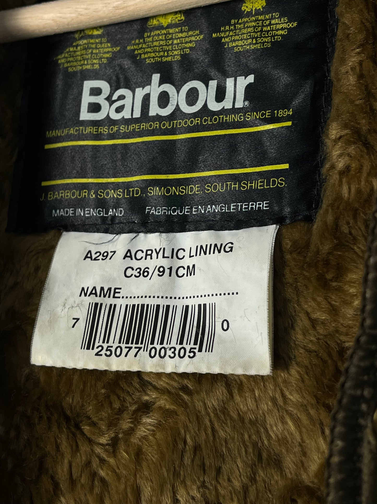 Barbour Vintage Body Warmer C36 Liner – Button Clip