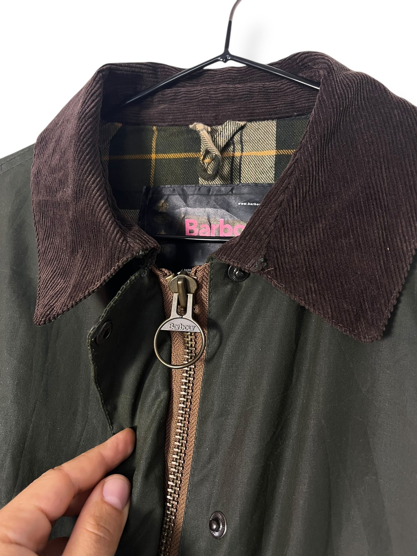 Barbour Newbury Sage Waxed Cotton Coat – UK 12