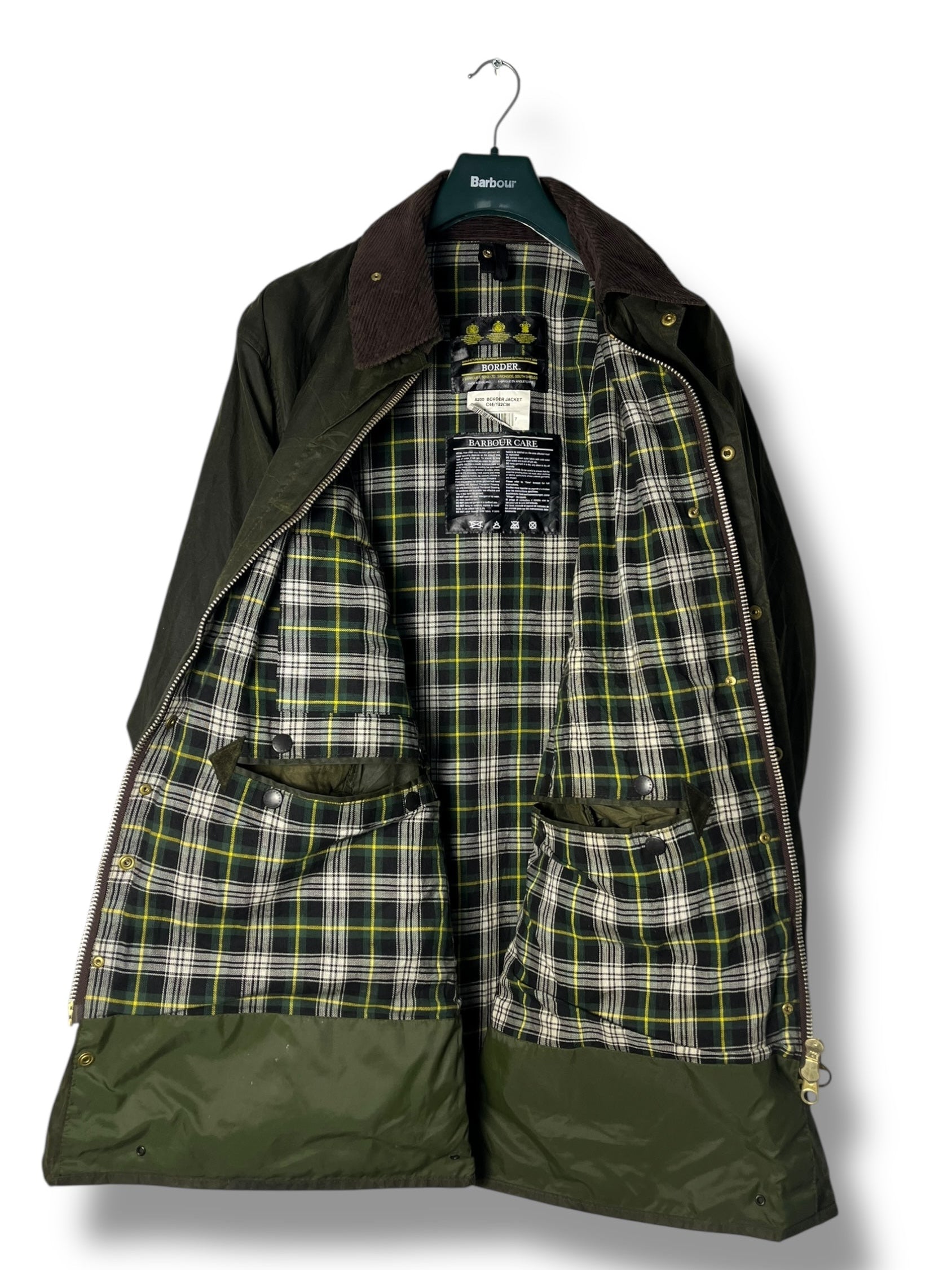 キ*ク様 00's Barbour BORDER COAT C48 Barbour Border Jacket – Sage Green – C48 (XXL) – Draps Barcelona