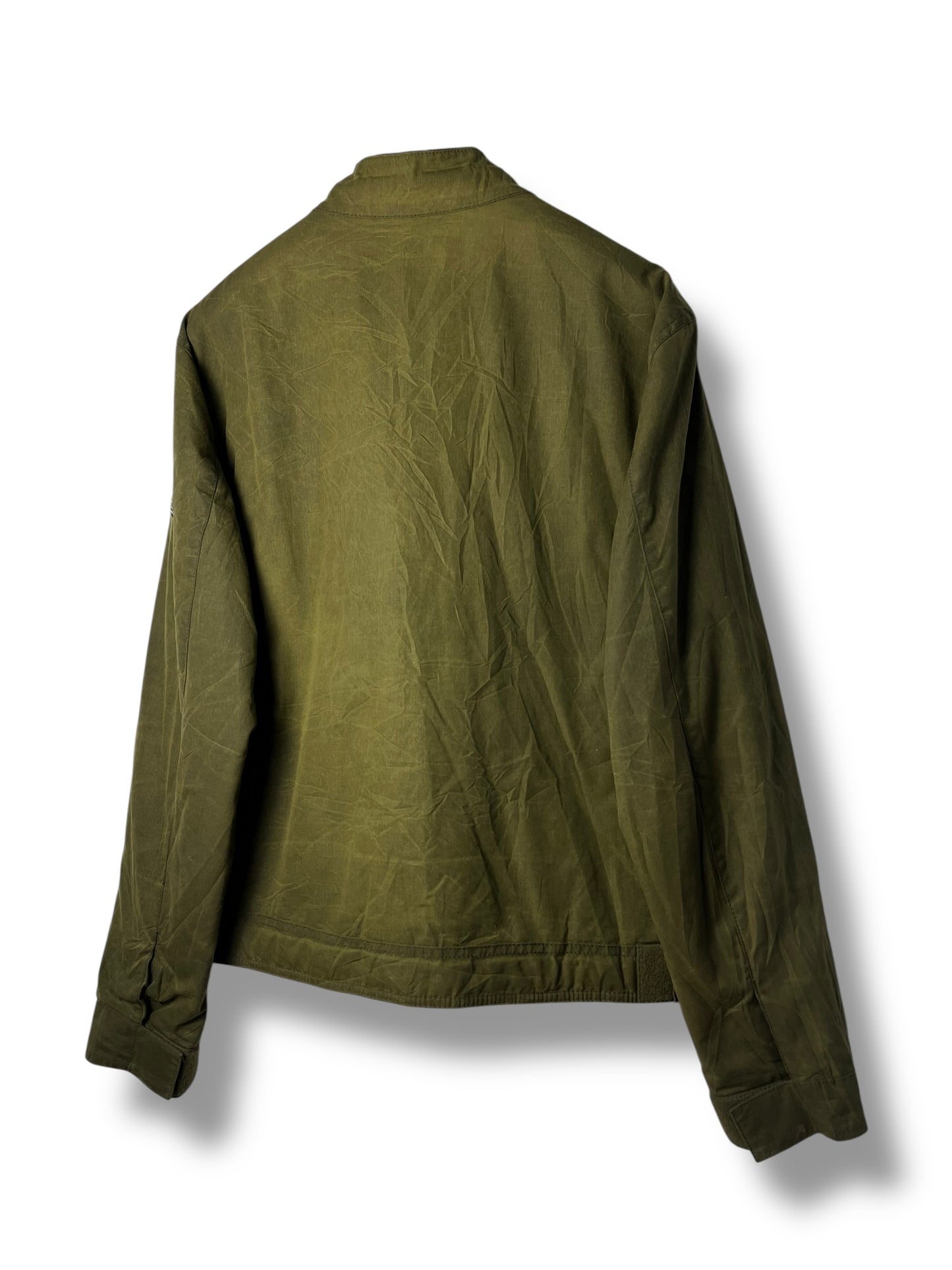 Barbour International Hatch Wax Jacket Sage Green XL Cropped Moto UK