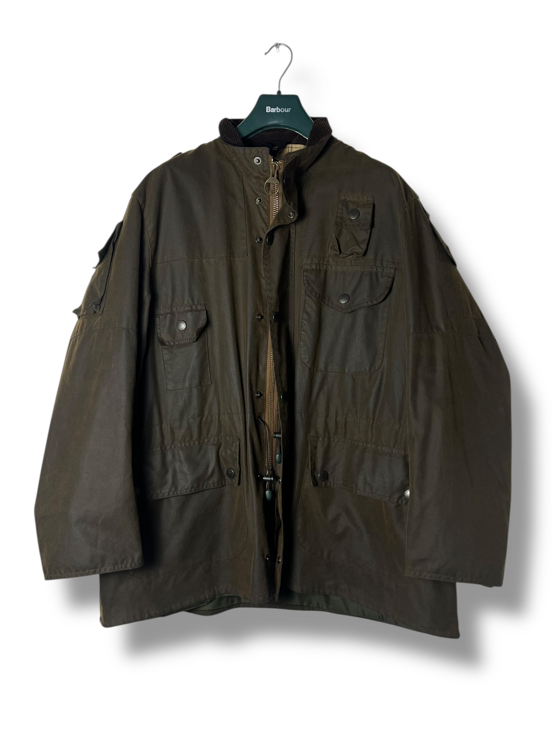 Rare Barbour Cowen Commando Jacket – Olive Brown – C46 XXL – Draps