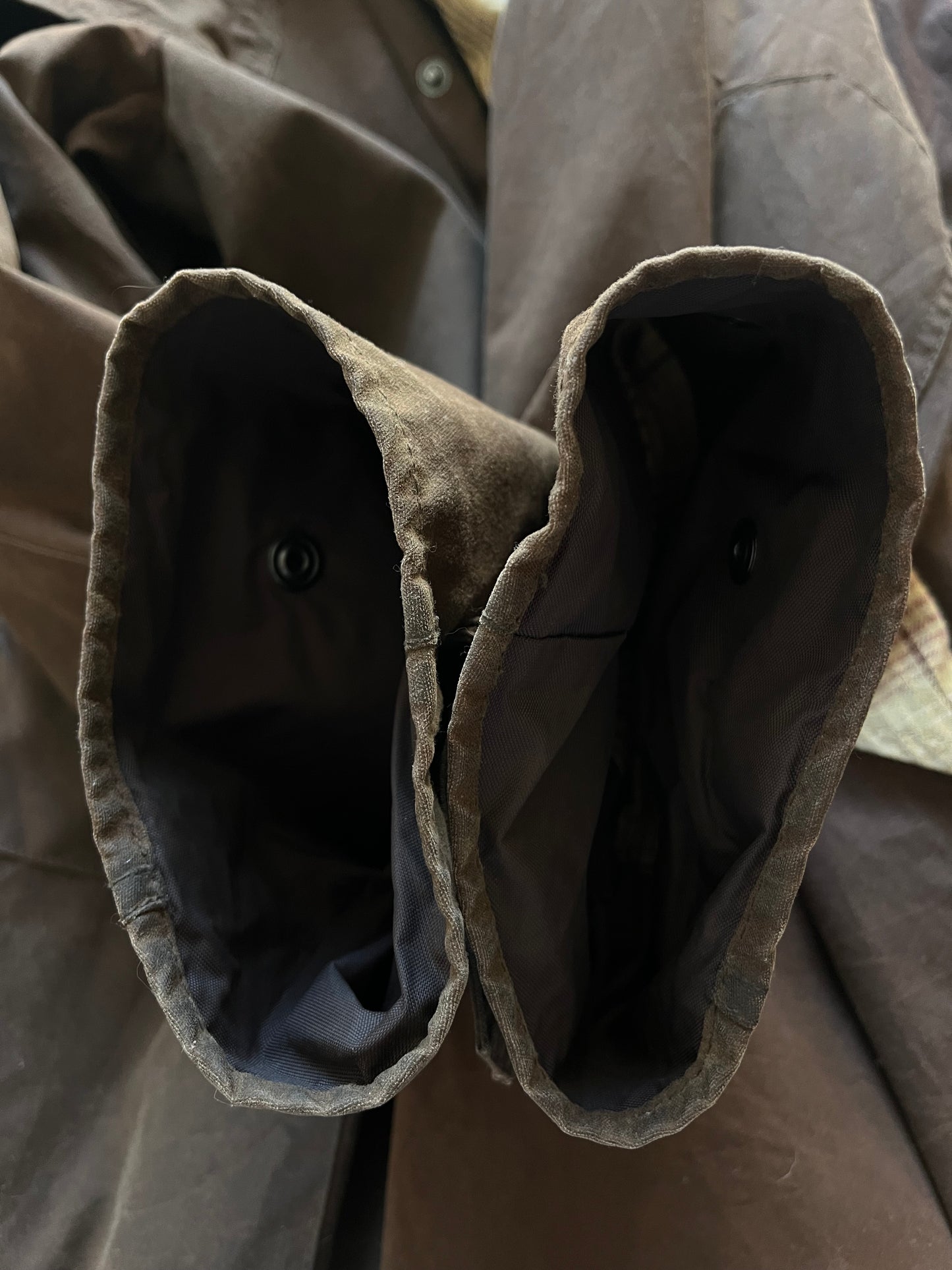 Barbour Stockman Waxed Coat – Brown – Size S