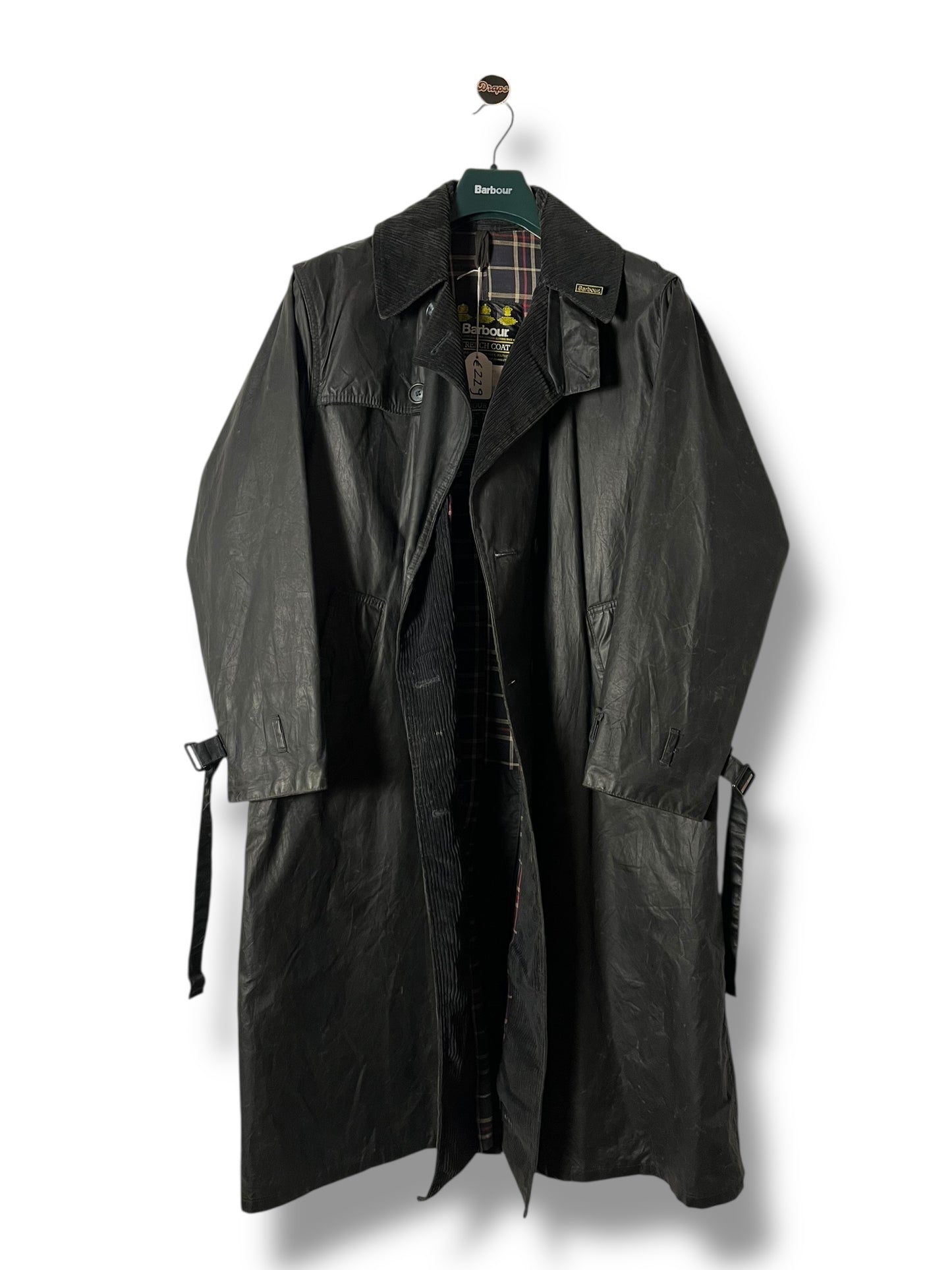 Barbour Trench Coat C38 Blue Navy – Rewaxed, 1990s.