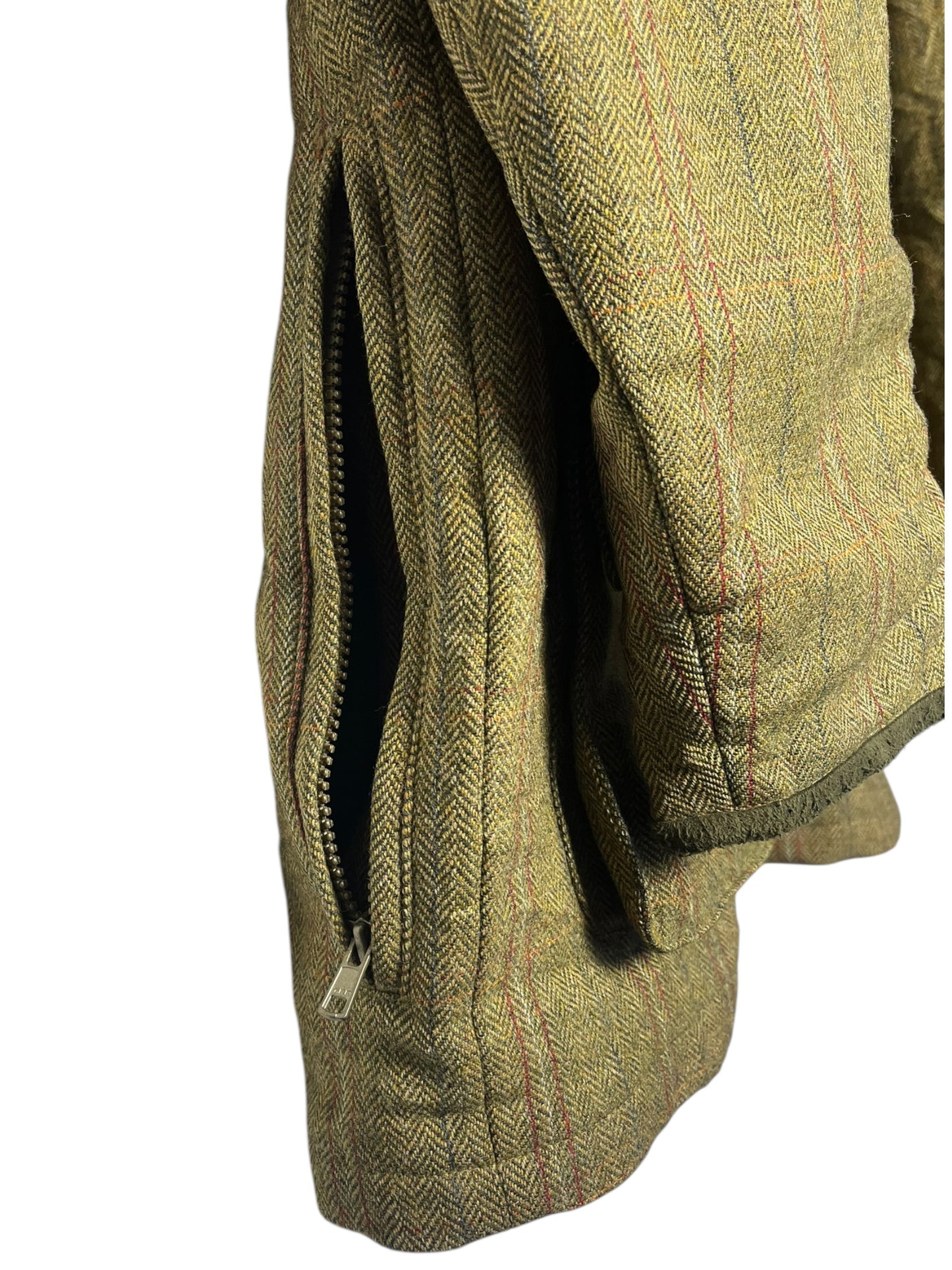 Barbour Tweed Hunting Jacket Green Wool XL Vintage Field Jacket