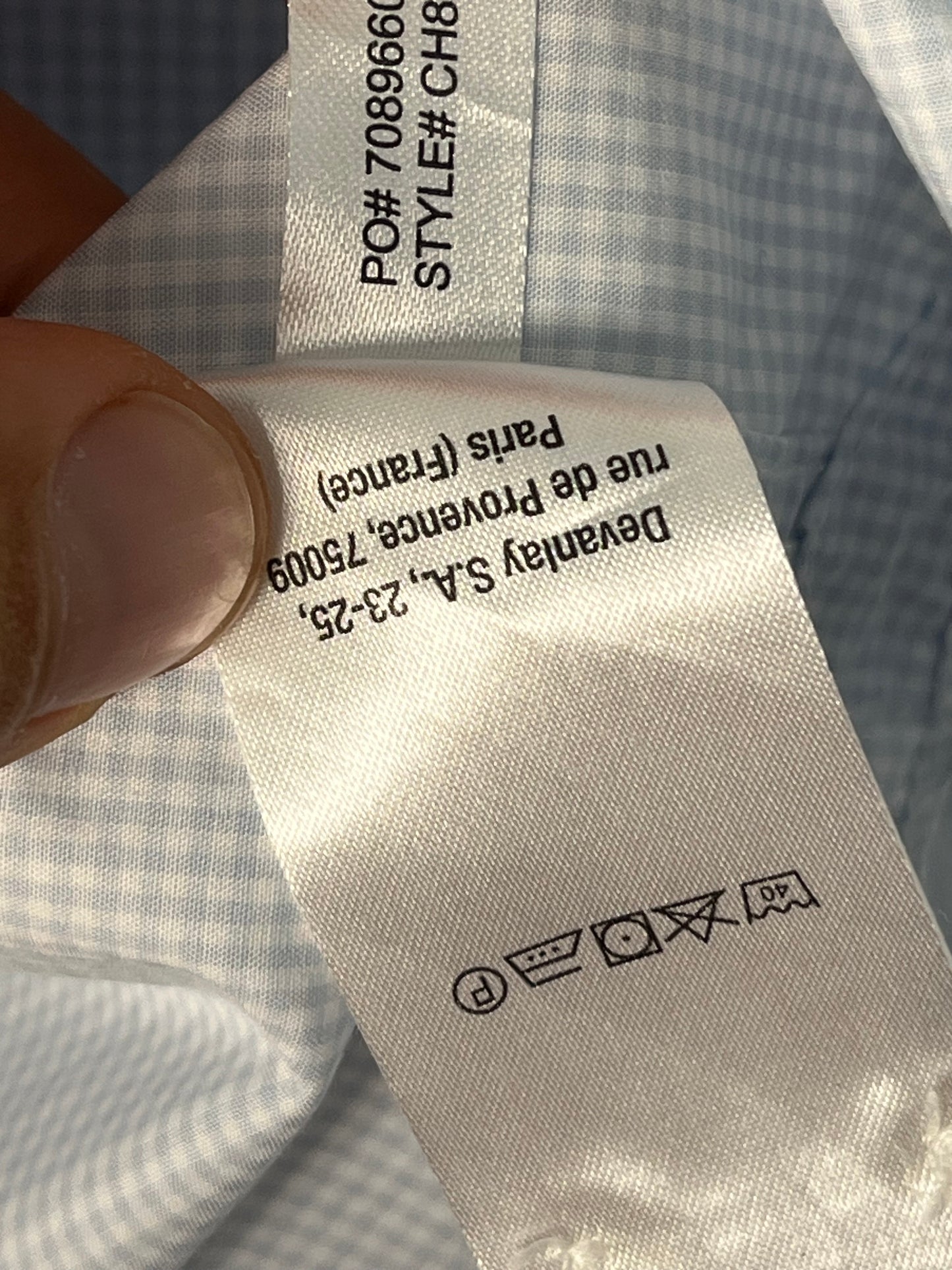 Lacoste Shirt – Light Blue Micro-Check – Classic Fit – XL