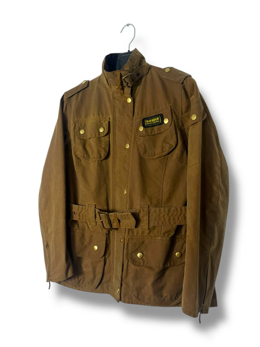Barbour International Suit Ladies Wax Jacket – UK 12 / Sandstone
