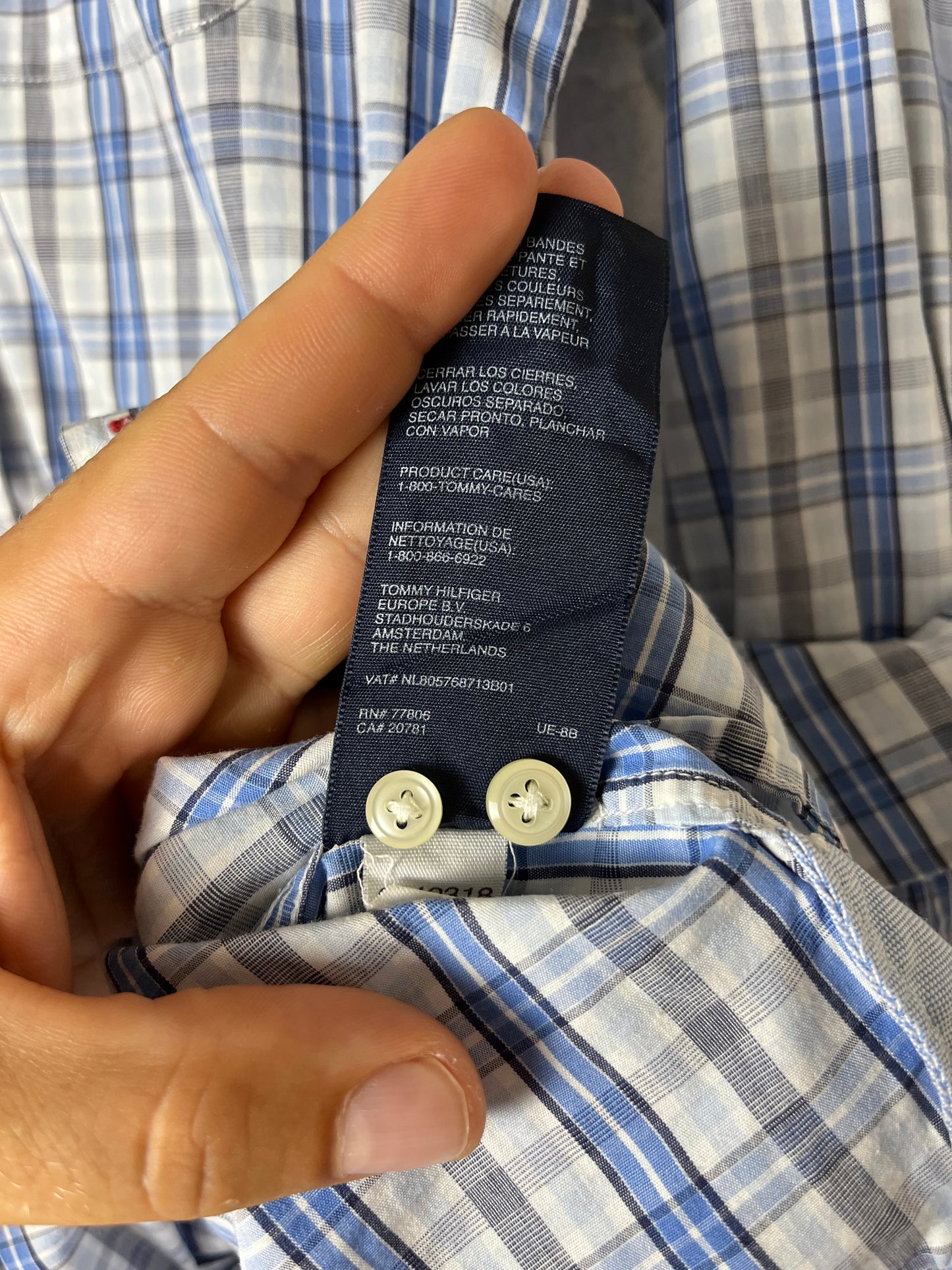 Tommy Hilfiger Checkered Shirt M Blue/White