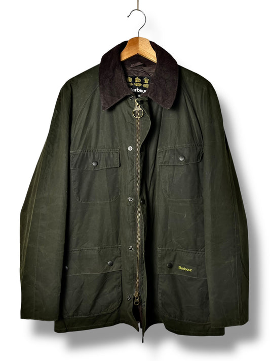 Barbour Retail Frazer Wax Jacket Sage Green M YKK 4 Pockets