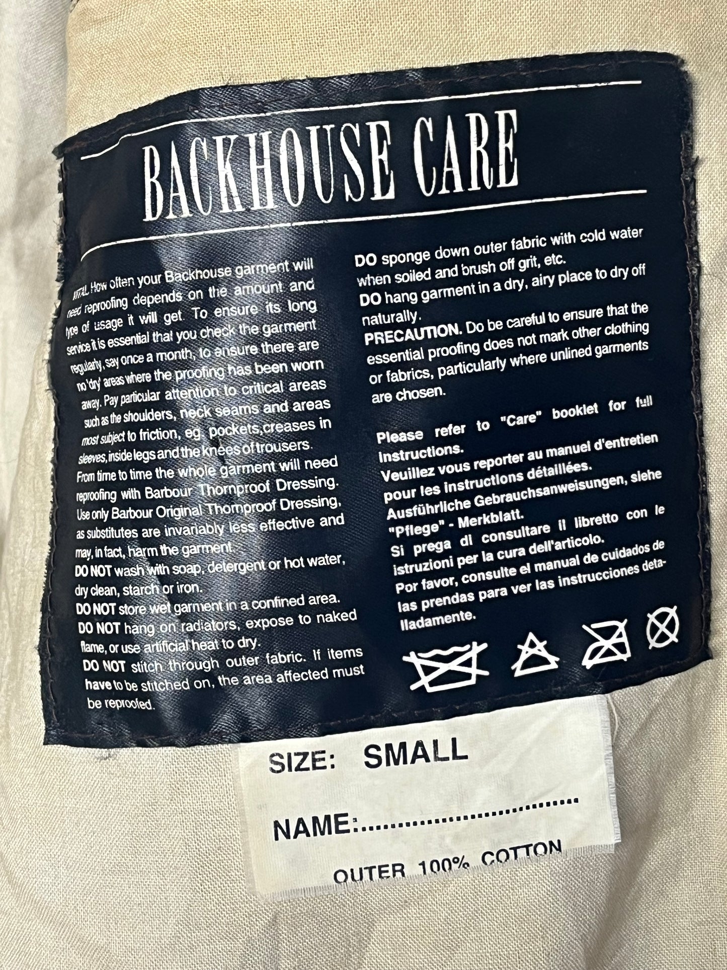 Backhouse Worker Wax Jacket Brown Heavy Waxed Cotton New Zealand