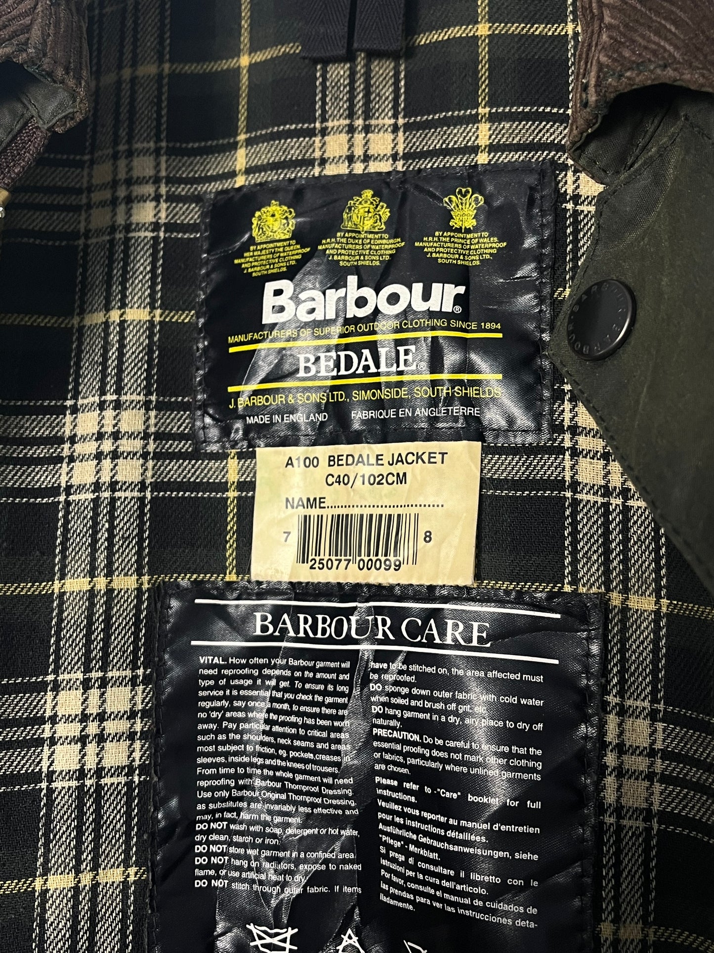 Barbour Bedale Jacket C40 Olive Vintage (1990s)