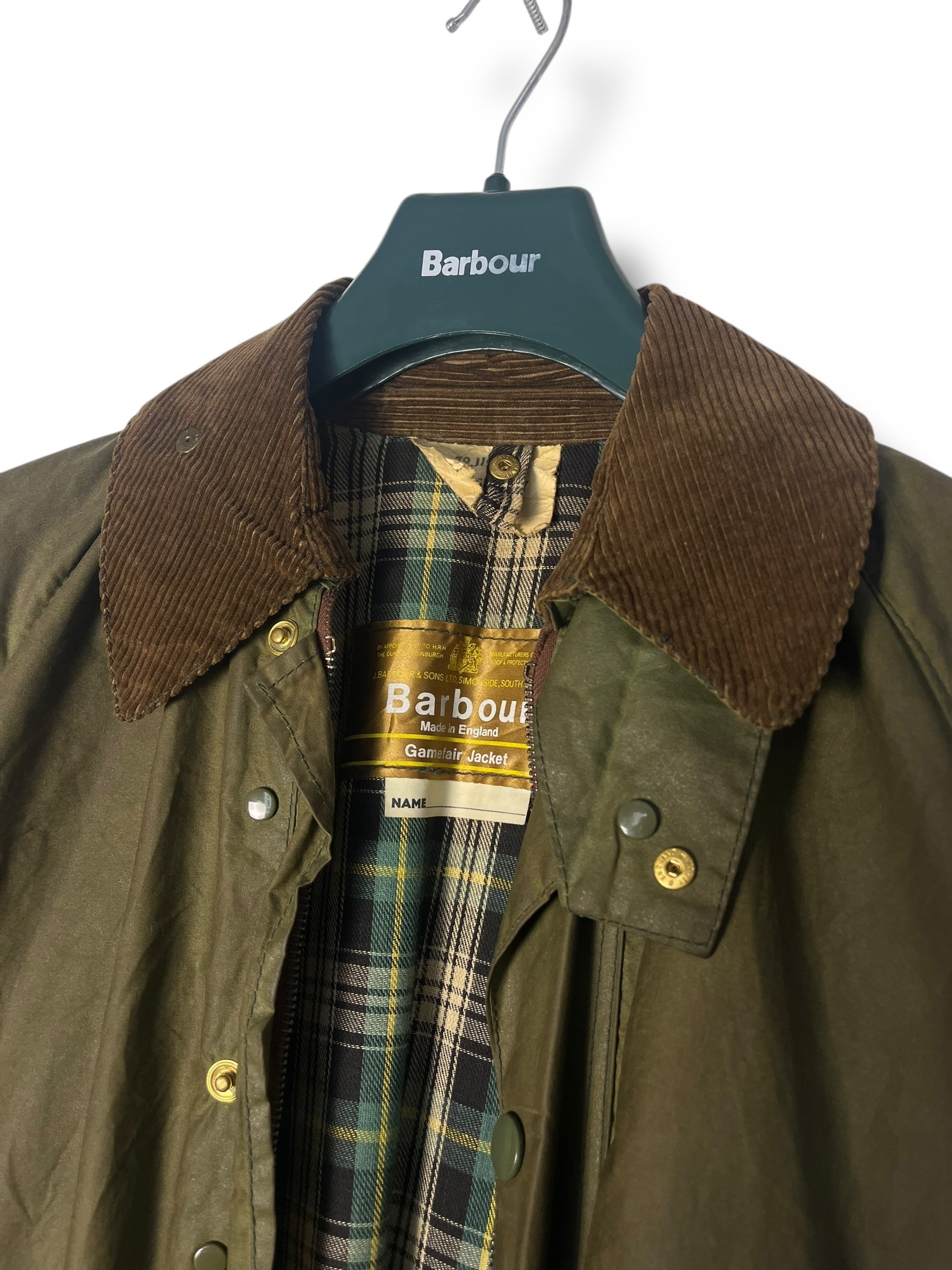 Rare 1979 Barbour Gamefair - Wax Jacket Size C36 olive