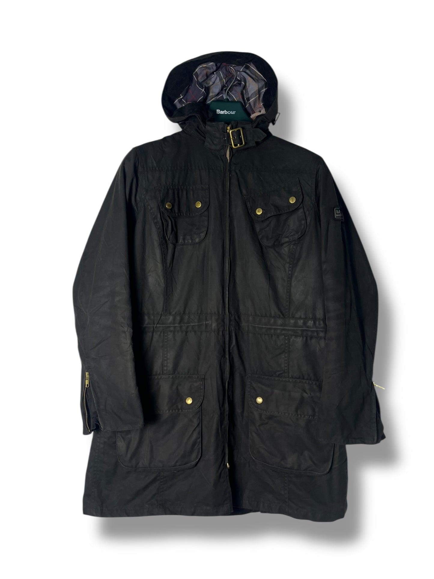 Barbour International Parka Waxed Cotton – Women’s UK16 – Black Selected by DRAPS.