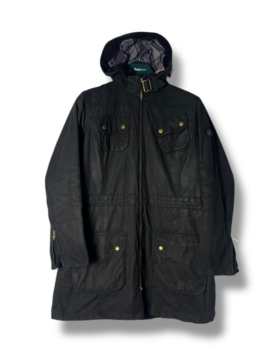 Barbour International Parka Waxed Cotton – Women’s UK16 – Black Selected by DRAPS.