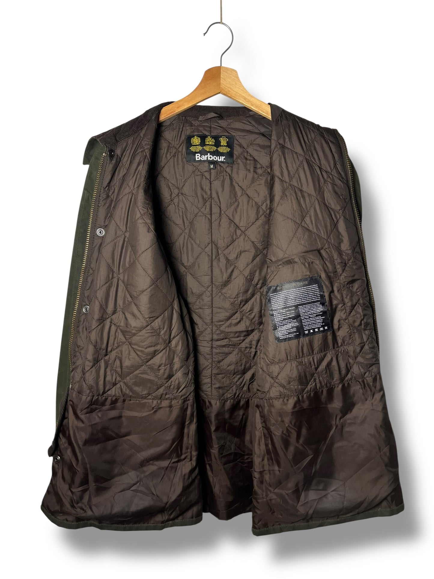 Barbour Retail Frazer Wax Jacket Sage Green M YKK 4 Pockets