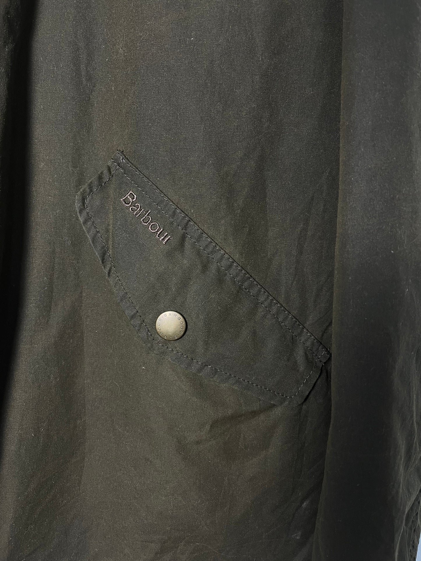 Barbour Prestbury Wax Jacket Olive XL Leather Detail Heritage Coat