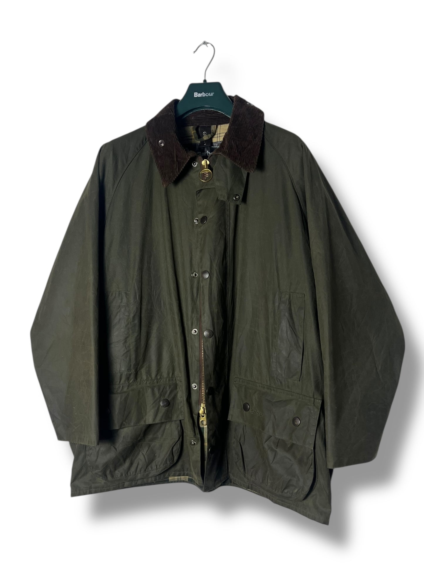 Barbour Beaufort Wax Jacket – Sage Green – Vintage 2000s – C44/XL