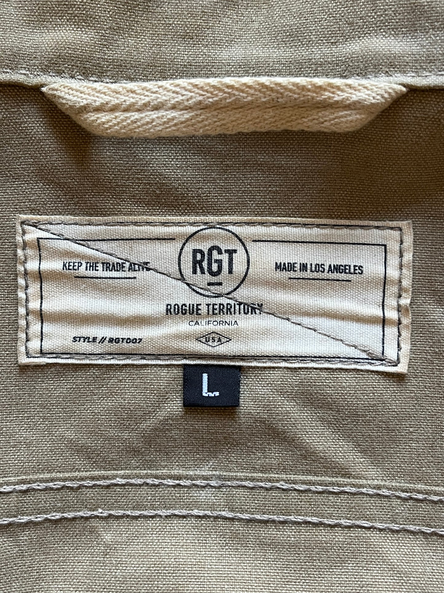 Rogue Territory (RGT) Waxed Overshirt – Sand – Size L (fits S)