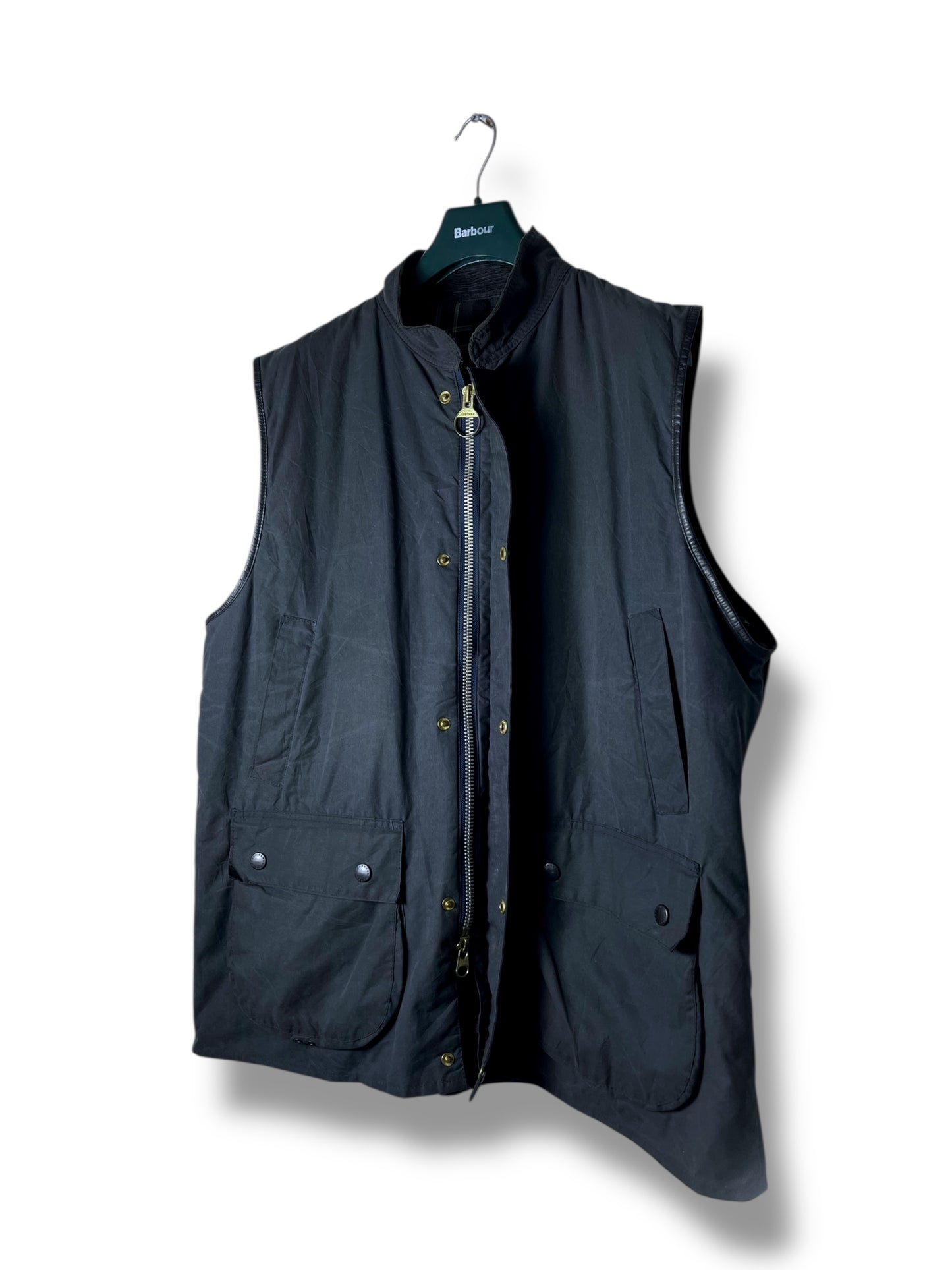 Barbour Westmorland Waxed Gilet (Navy Blue) – Size XXL (1993)