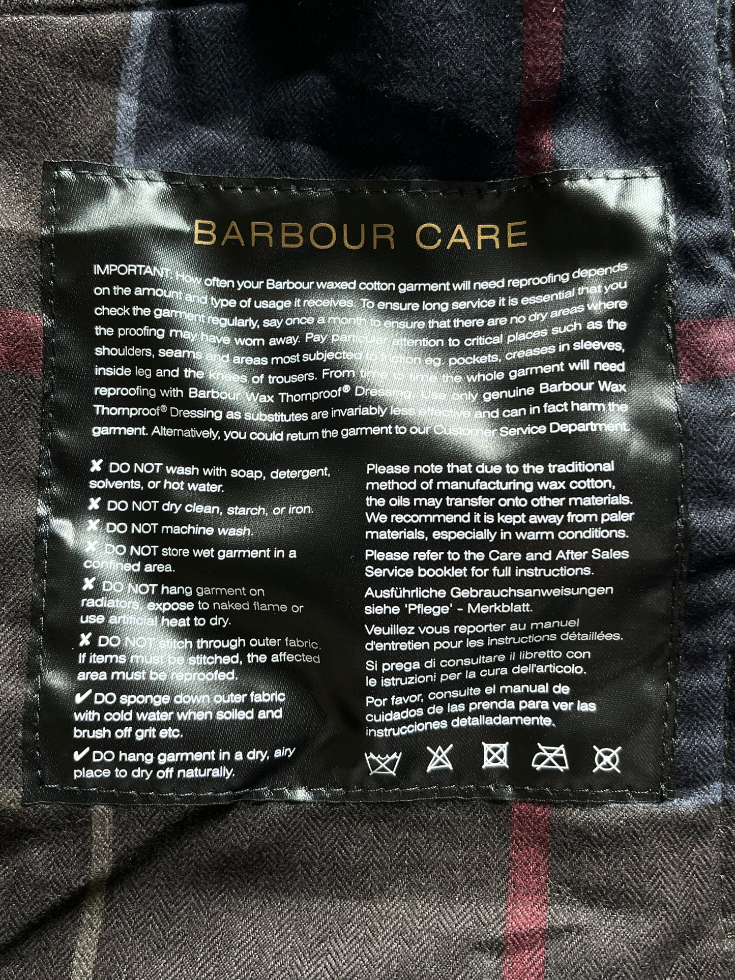 Barbour Defence Wax Jacket – Olive Green – Size 14 (UK)