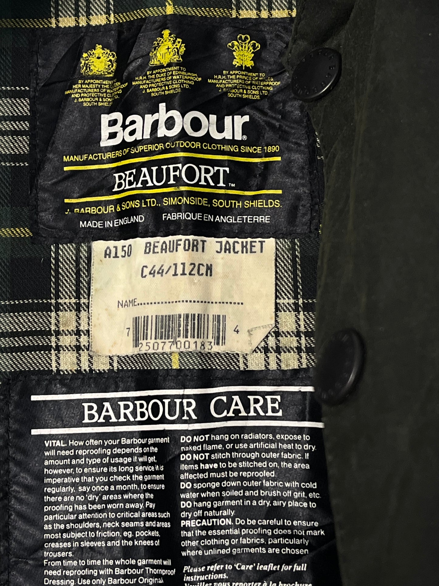 Barbour Beaufort Jacket C44 Sage Green Vintage (1993)