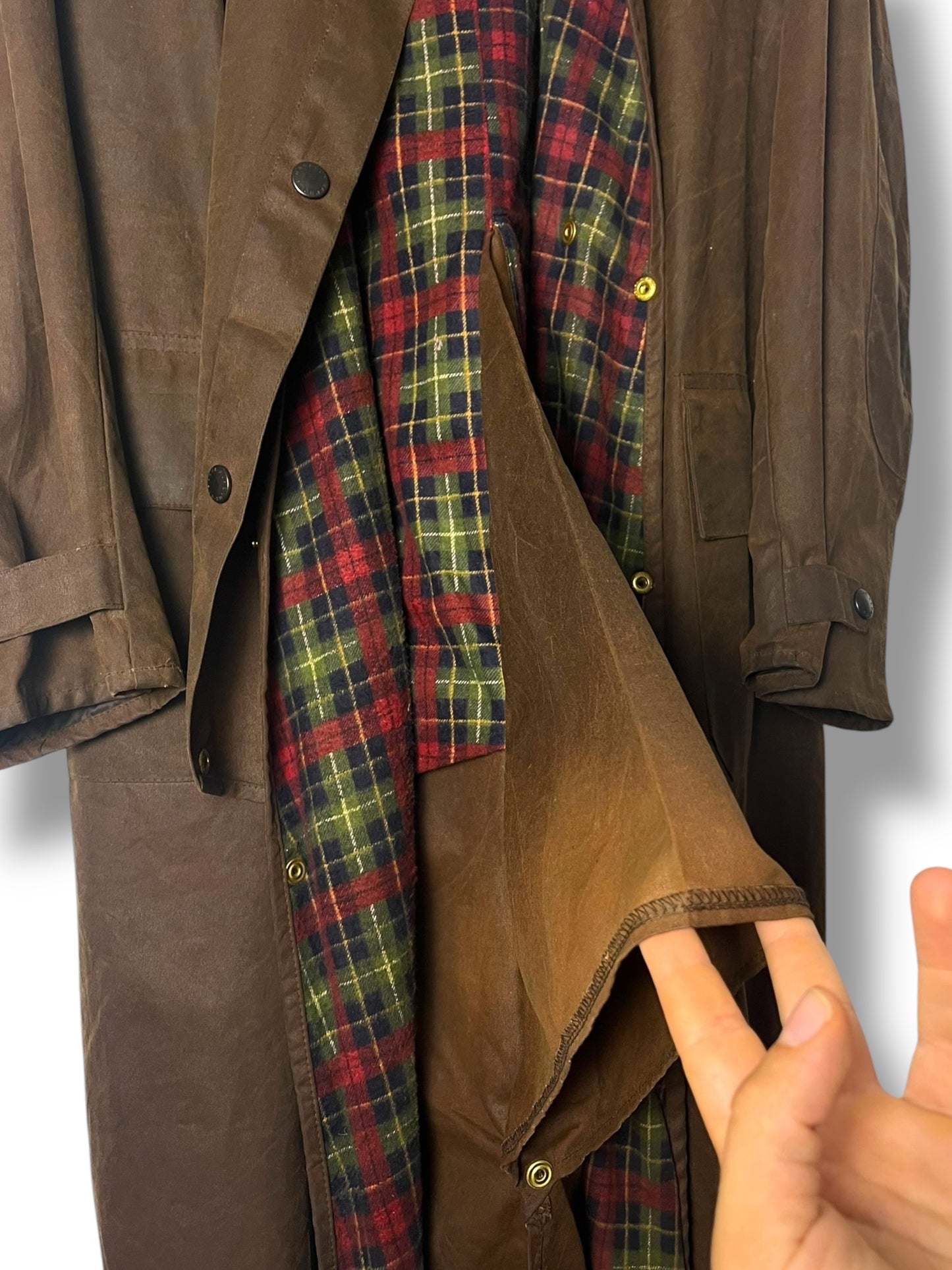 Backhouse Barbour Driza Bone Riding Coat – Vintage Brown C40
