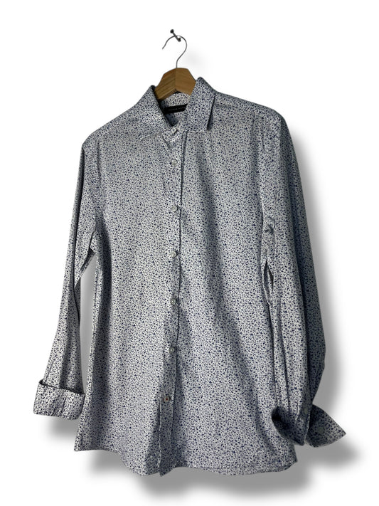 Tommy Hilfiger Shirt – White with Blue Floral Print – Slim Fit – S