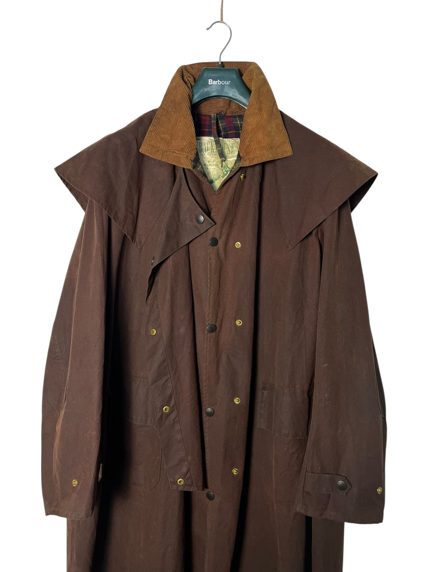 Barbour Backhouse Stockman Wax Coat Brown C46 90s Rare Long Coat