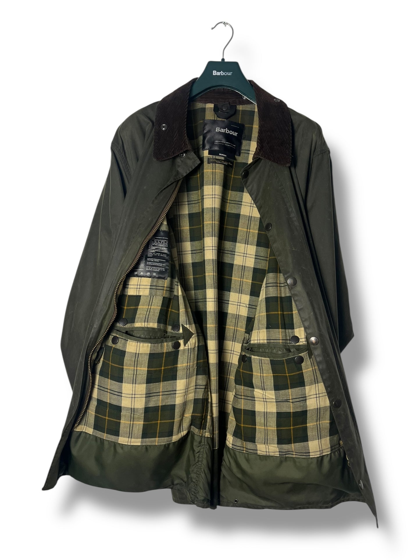 Barbour Border Wax Jacket C52 – Sage Green – 2000s