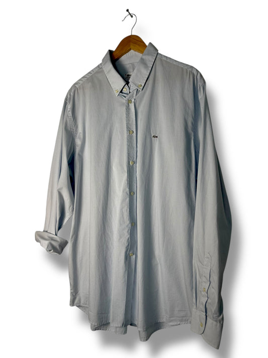 Lacoste Shirt – Light Blue Micro-Check – Classic Fit – XL