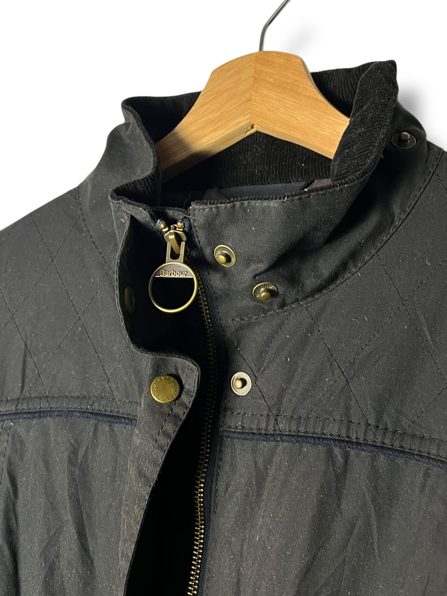 Barbour Aenium Wax Jacket – Navy Blue – UK 18 (Women)