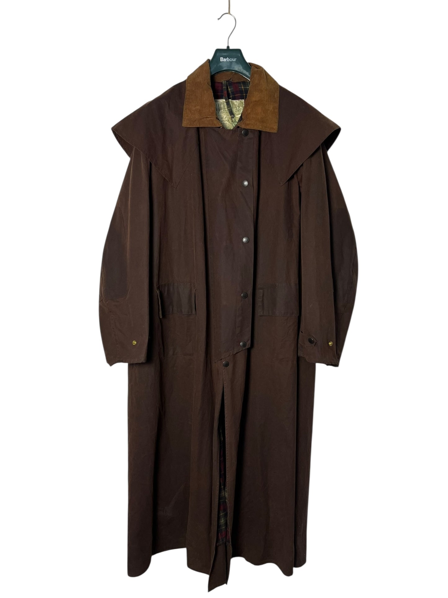 Barbour Backhouse Stockman Wax Coat Brown C46 90s Rare Long Coat