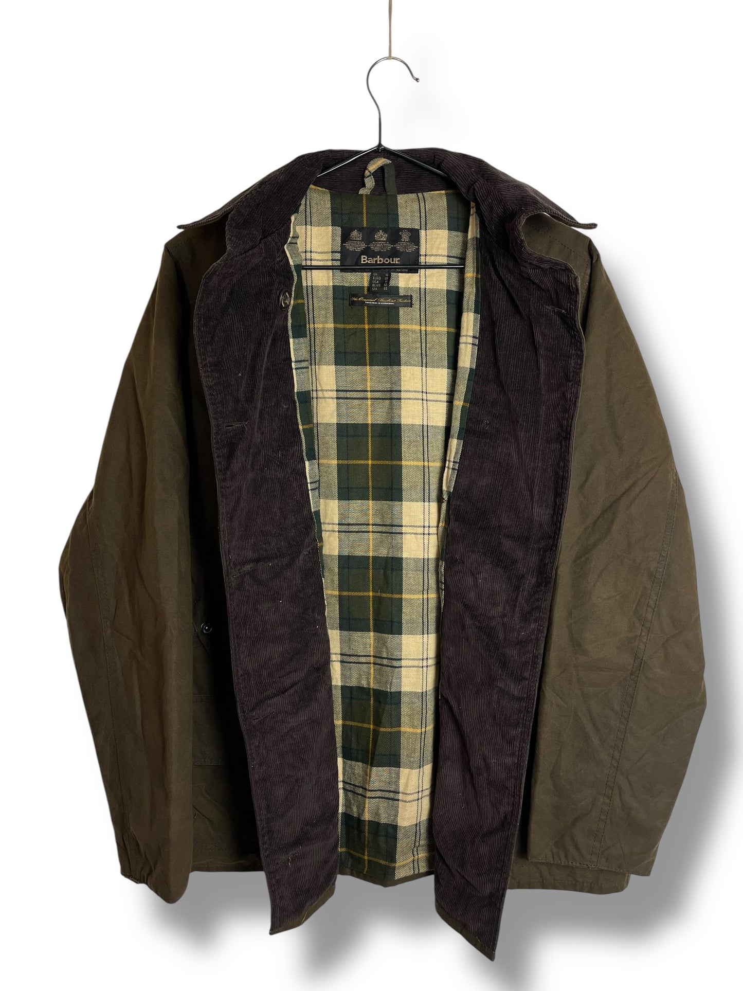 Barbour Wax Jacket Double Breasted Olive UK14 Women Vintage 2000 Waxed Cotton