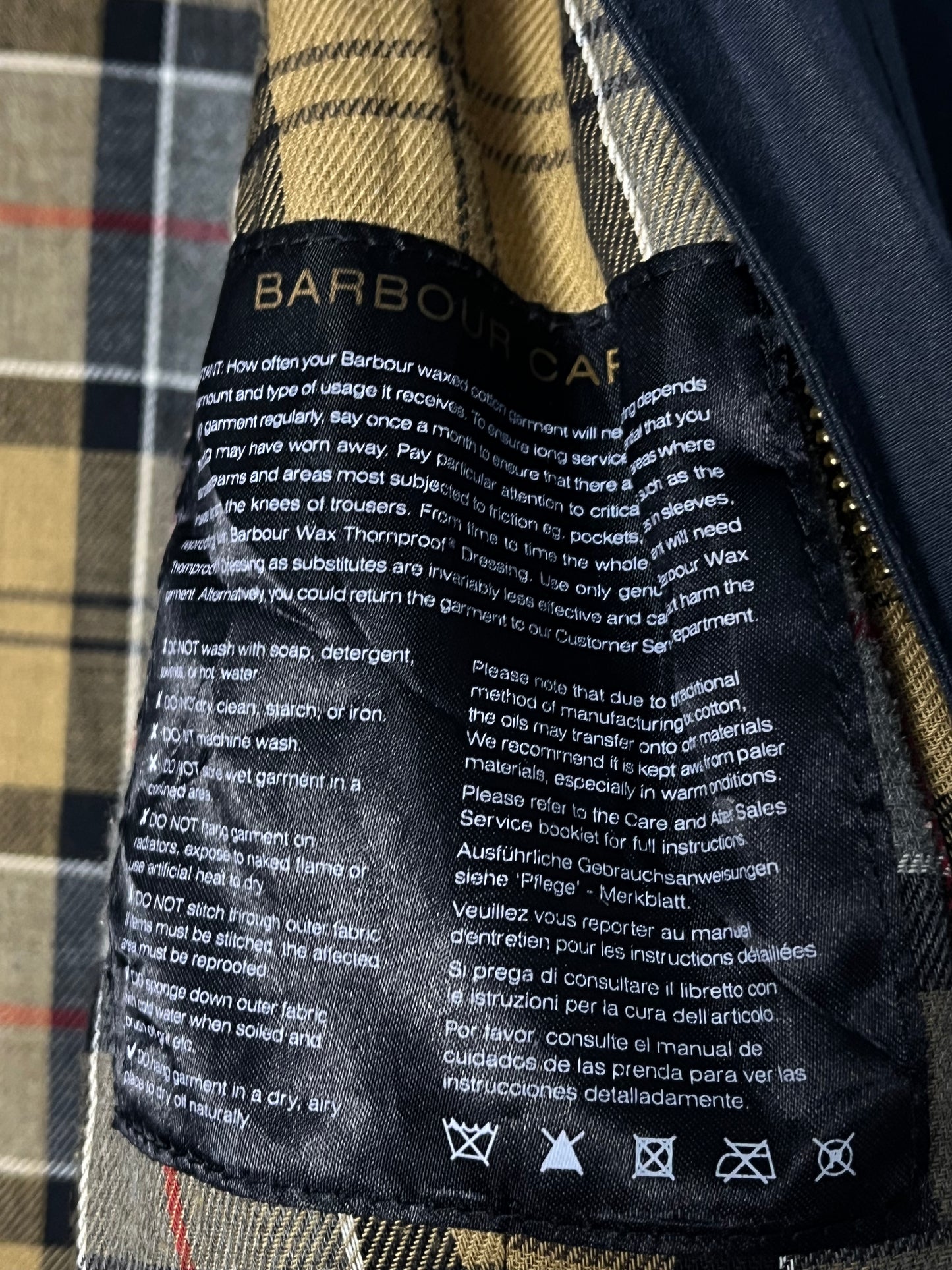 Barbour Beadnell Wax Jacket Navy XL UK16 (2016)