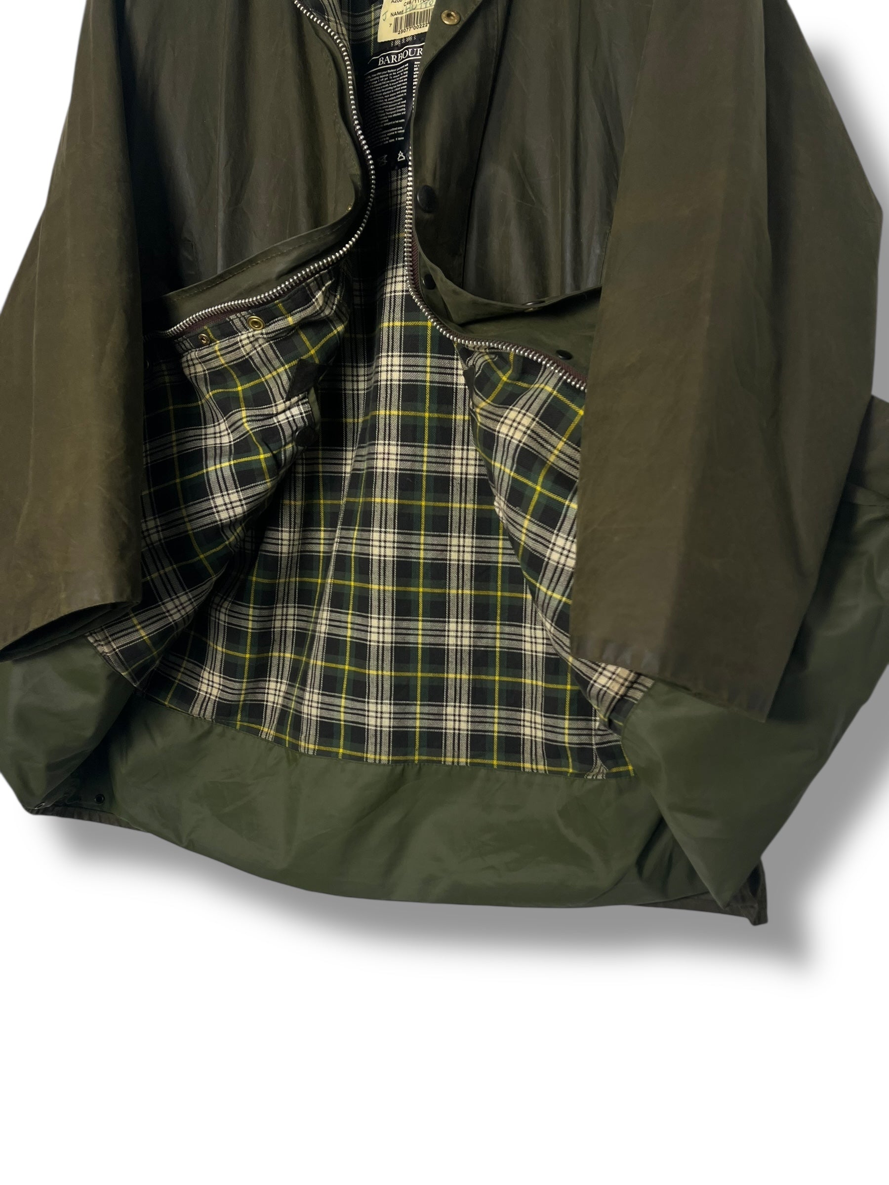 【L】2000s BARBOUR wax cotton blouson Barbour Border C46 Vintage Sage Green 2000 – Waxed Cotton Jacket
