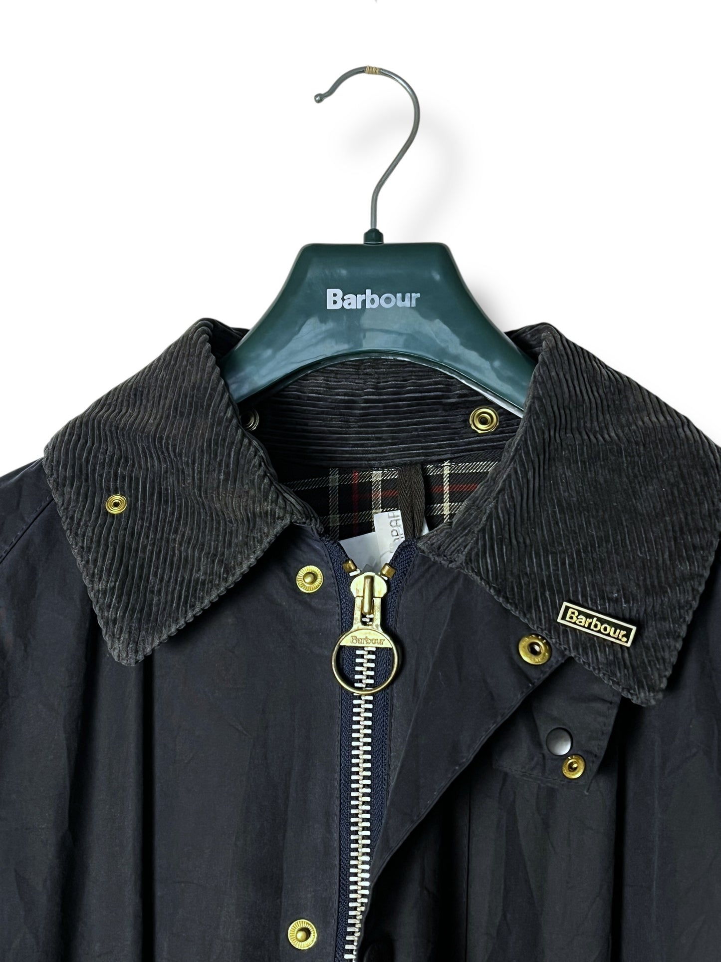 Barbour Burghley Riding Coat Navy Blue 90s Wax Jacket Equestrian