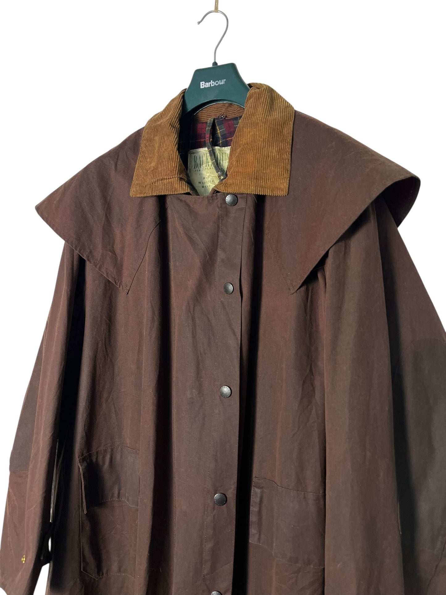 Barbour Backhouse Stockman Wax Coat Brown C46 90s Rare Long Coat