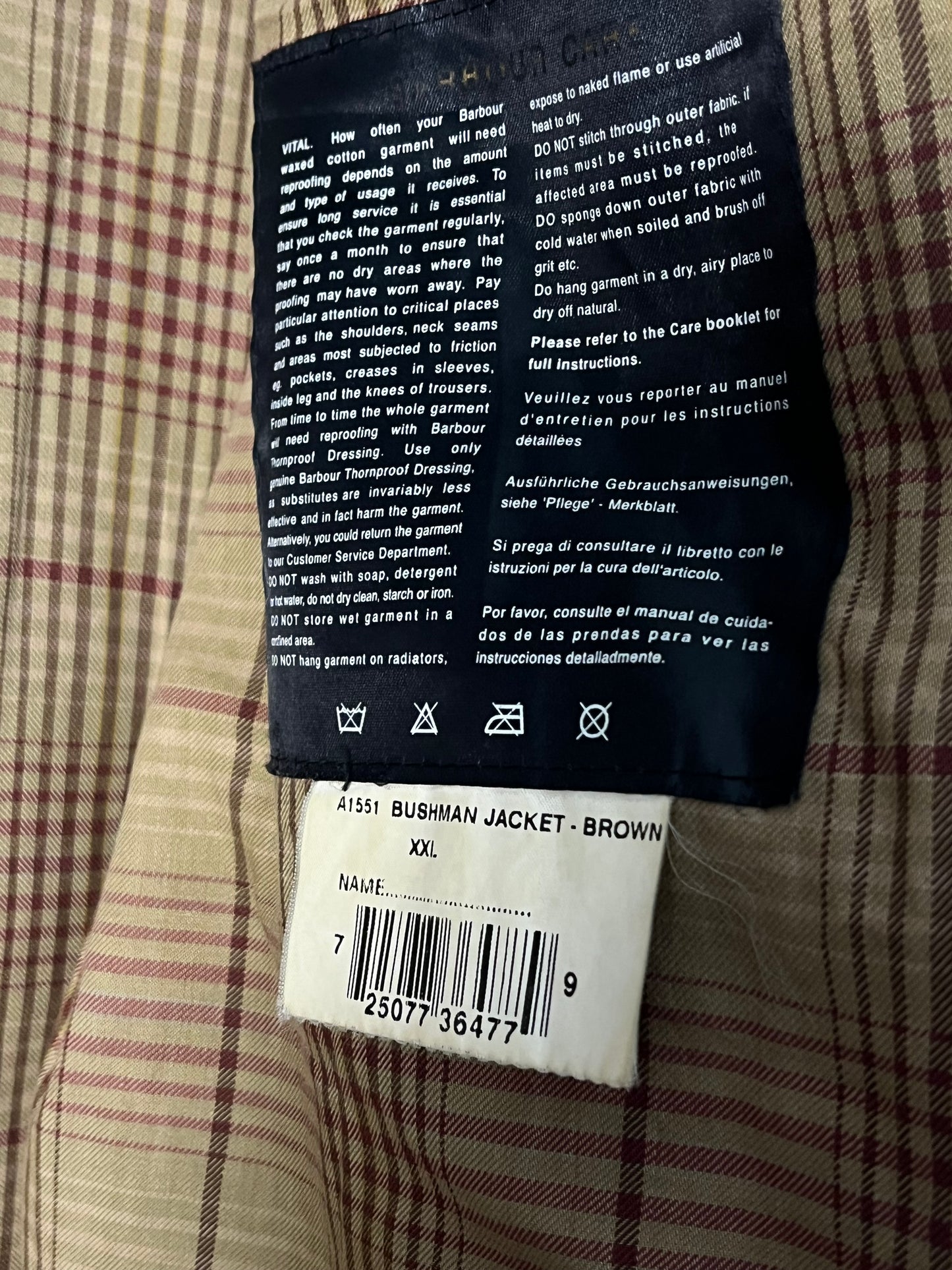 Barbour Bushman Wax Jacket – Dark Brown XXL 2000’s