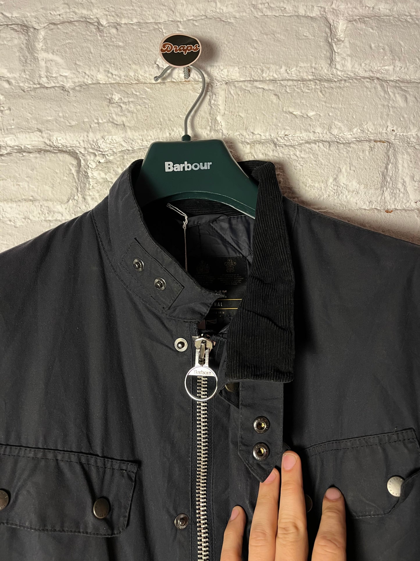 Barbour Duke wax jacket size XL navy