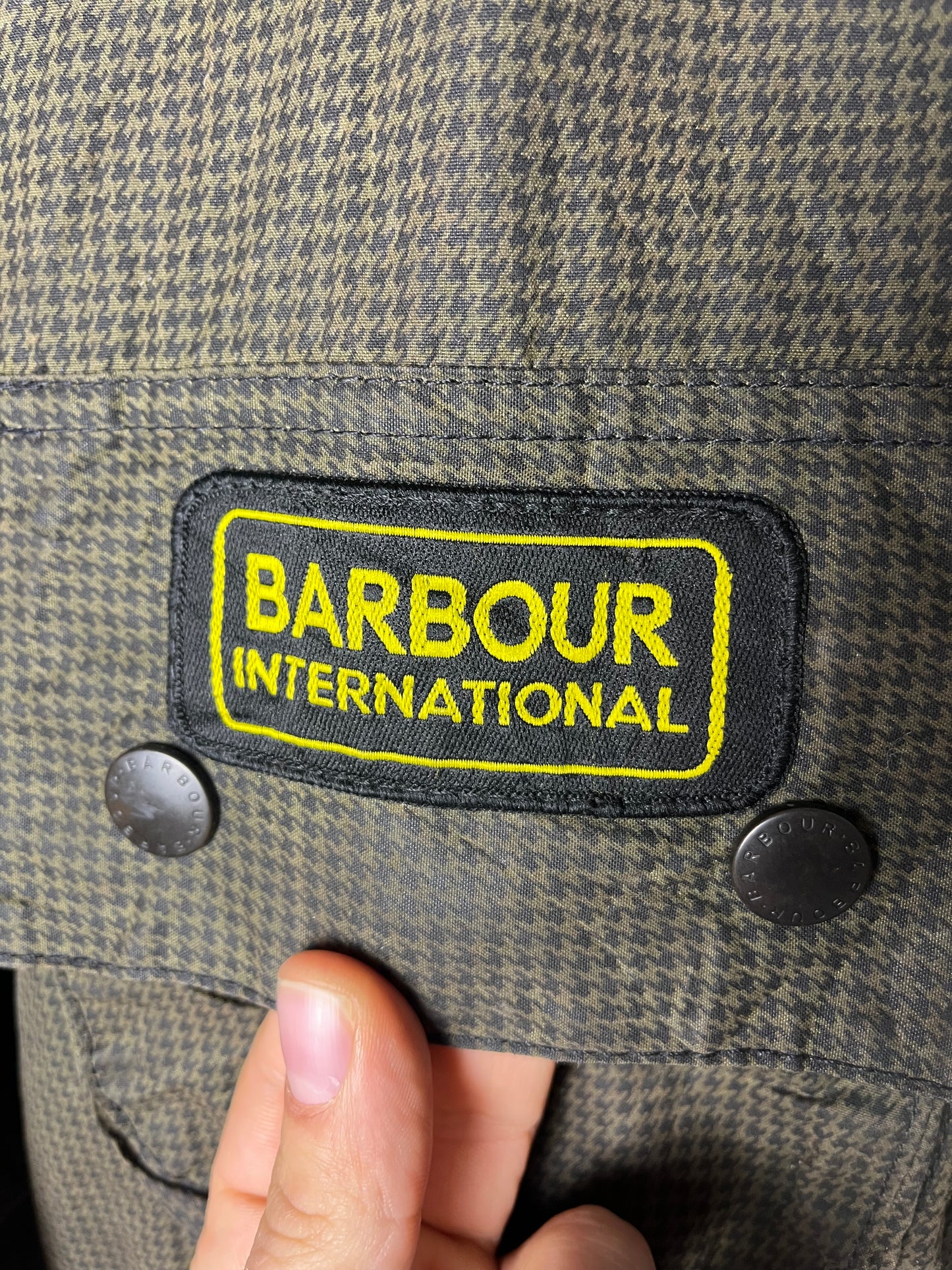 Barbour International Suit SMU Wax Jacket C34 Small Check Rare Moto