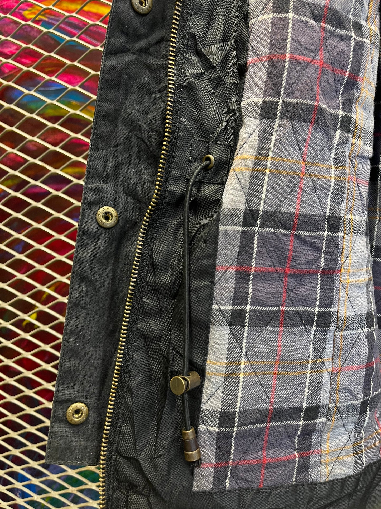 Barbour Kelsall Women’s Waxed Jacket Black UK 8 Hooded Drawstring