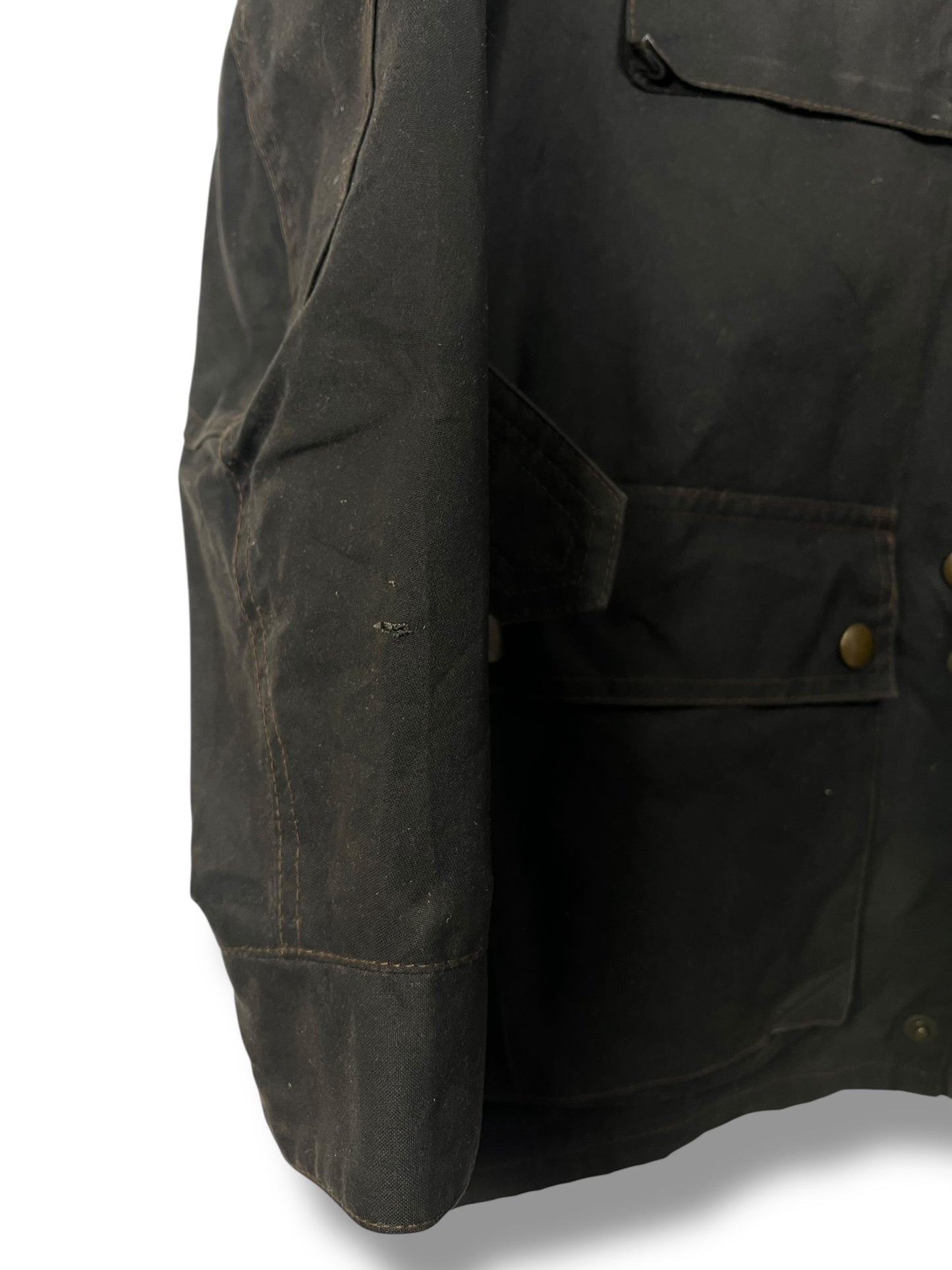 Lady Belstaff Waxed Cotton Biker Jacket – Black – Size 40 (Fits S)