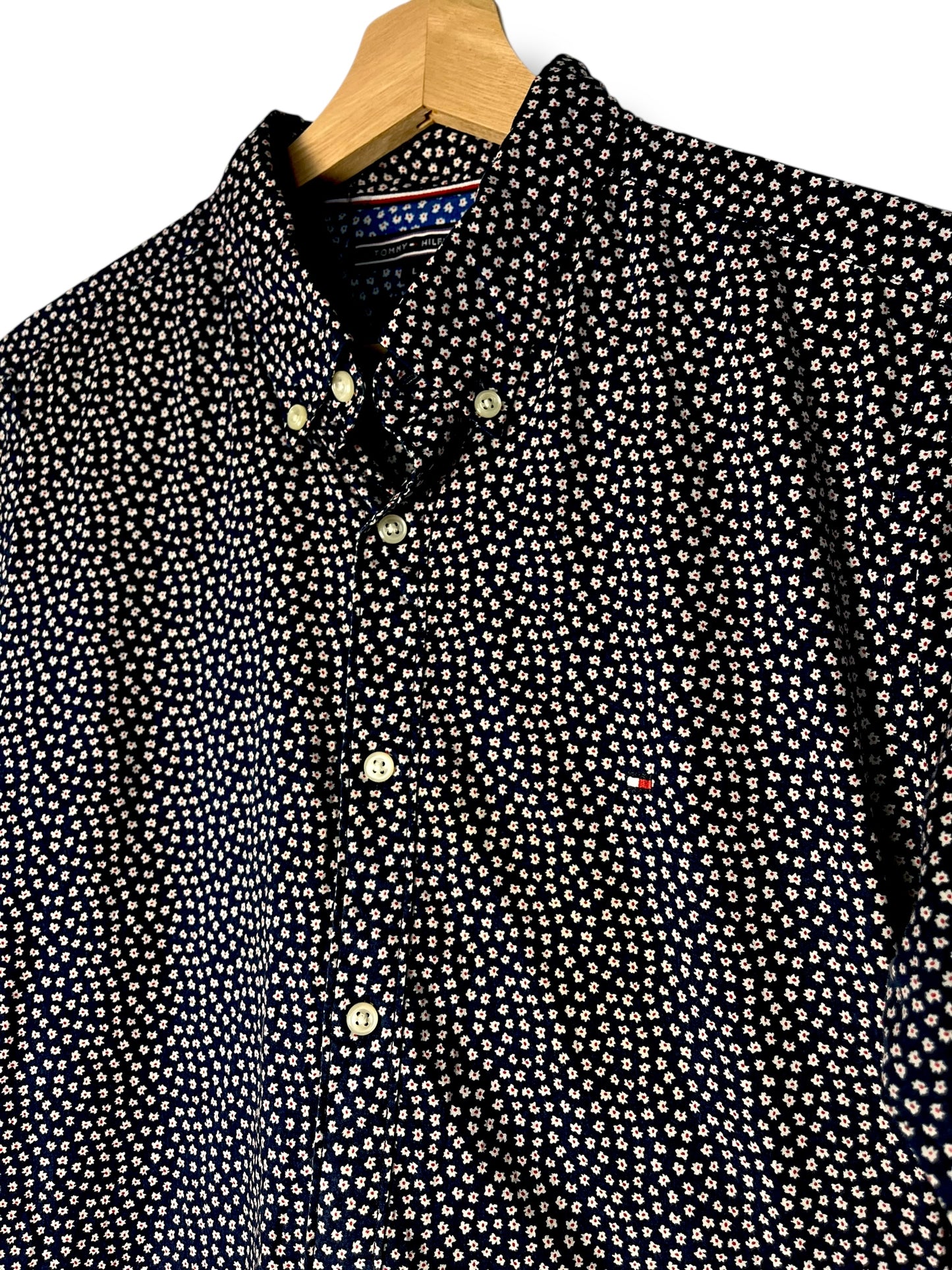 Tommy Hilfiger Shirt – Navy Floral – Slim Fit – M