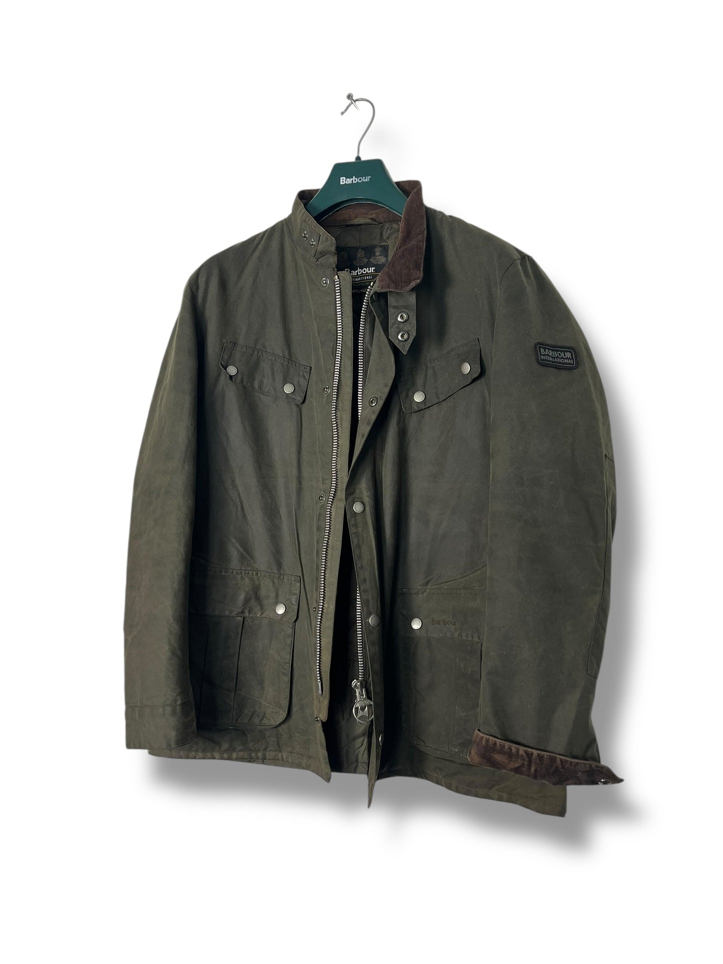 Barbour International Duke Wax Jacket – XL – Military Green